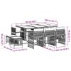 vidaXL 11-tlg. Garten-Essgruppe mit Kissen Schwarz Poly Rattan