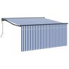 vidaXL Einziehbare Markise Blau und Wei&szlig; 350 x 250 cm