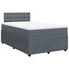 vidaXL Boxspringbett mit Matratze Dunkelgrau 120x200 cm Samt