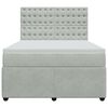 vidaXL Boxspringbett mit Matratze Hellgrau 160x200 cm Samt