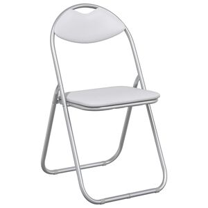 vidaXL Klappstuhl 8 stk. Kunstleder Wei&szlig; und Grau 48 x 43,5 x 81 cm