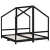 vidaXL Kinderbett Schwarz 2x(80x160) cm Massivholz Kiefer