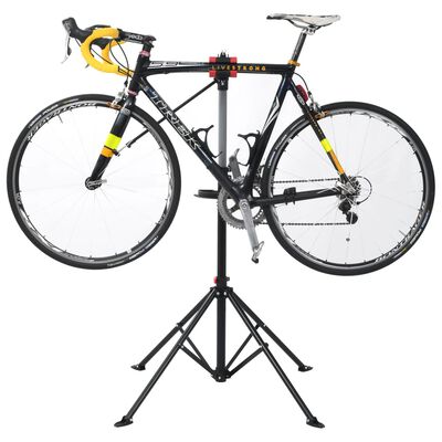 vidaXL Fahrrad-Reparaturständer 103x103x(115-200) cm Stahl Schwarz