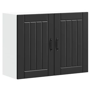 vidaXL K&uuml;chen-H&auml;ngeschrank Lucca Schwarz Holzwerkstoff