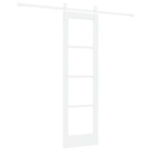 vidaXL Schiebet&uuml;r Wei&szlig; 61 x 198,5 cm Massivholz Kiefer und Glas