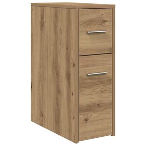 vidaXL Badschrank Schmal mit Rollen Artisan-Eiche Holzwerkstoff