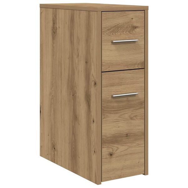 vidaXL Badschrank Schmal mit Rollen Artisan-Eiche Holzwerkstoff