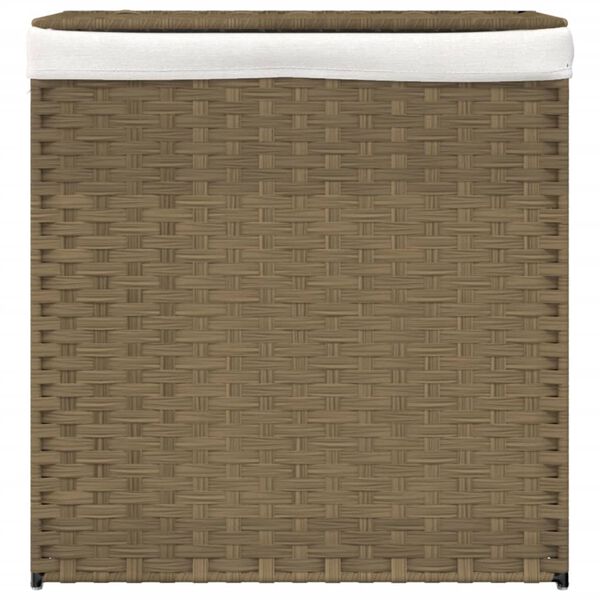 vidaXL W&auml;schekorb mit 2 F&auml;chern 53x35x57 cm Poly Rattan