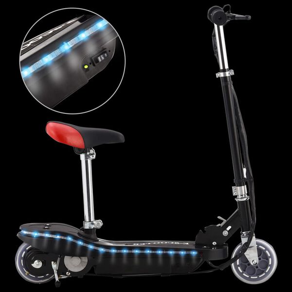 vidaXL E-Scooter f&uuml;r Kinder mit Sitz und LED 120 W Schwarz