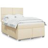 vidaXL Boxspringbett mit Matratze Creme 140x200 cm Stoff