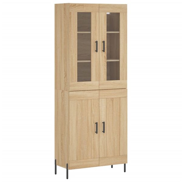 vidaXL Highboard Sonoma-Eiche 69,5x34x180 cm Holzwerkstoff