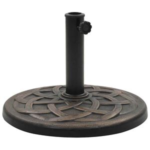 vidaXL Sonnenschirmfu&szlig; Rund 19 kg Bronze Polyharz