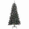 vidaXL K&uuml;nstlicher Weihnachtsbaum Gr&uuml;n 210 cm PVC, Plastik und Stahl