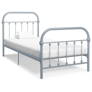 vidaXL Bettgestell Grau Metall 90&times;200 cm