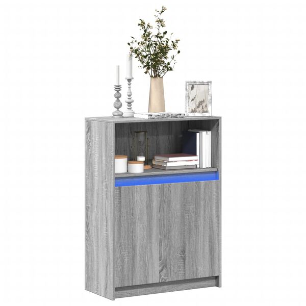 vidaXL Sideboard mit LED Grau Sonoma 72x34x100 cm Holzwerkstoff