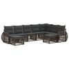vidaXL Gartensofa-set 9 stk. 9-Sitzer Grau Poly-Rattan