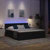 vidaXL Bett mit LED-Lichtleisten Schwarz 180 x 200 cm Stoff