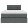 vidaXL Ottomane Bett mit Matratze & LEDs Dunkelgrau 120x200 cm Stoff