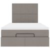 vidaXL Ottoman-Bett mit Matratze Taupe 120x200 cm Stoff