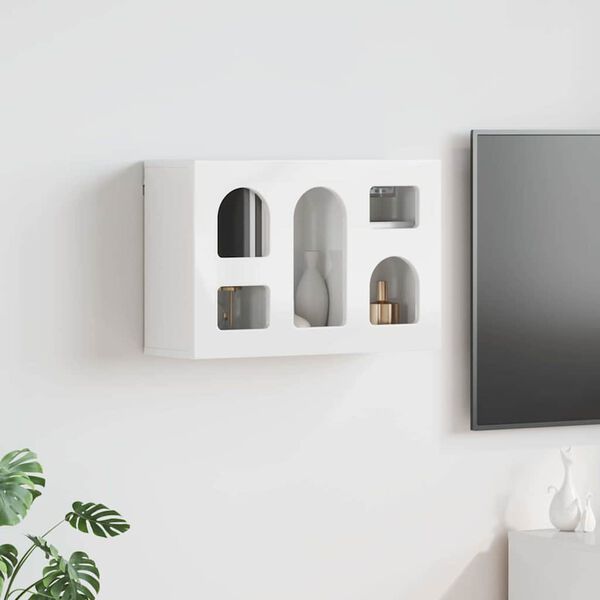 vidaXL H&auml;ngeschrank Hochglanz Wei&szlig; 60 x 20 x 40 cm Holzwerkstoff