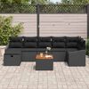 vidaXL Gartensofa-set mit Kissen 8 pcs Schwarz Poly Rattan