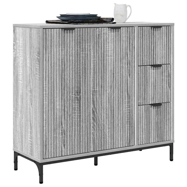 vidaXL Sideboard Graues Sonoma 89,5 x 33 x 82 cm Holzwerkstoff