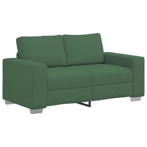 vidaXL Zweisitzer-Sofa Dunkelgr&uuml;n 120 cm Cordstoff