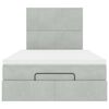 vidaXL Ottoman-Bett mit Matratzen Hellgrau 120x200 cm Samt