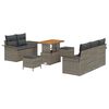 vidaXL Garten-Sofa-Set mit Kissen mit Speicher 8 pcs Grau