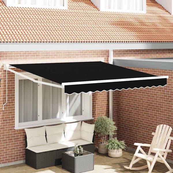 vidaXL Markise Schwarz 3 x 2,5 m Polyester und Metall
