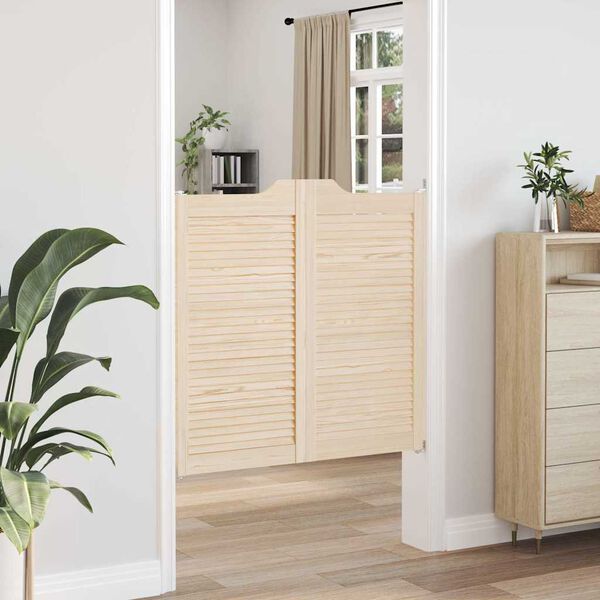 vidaXL Schwingt&uuml;ren Lamellen-Design 1-Paar 100x100cm Massivholz Kiefer