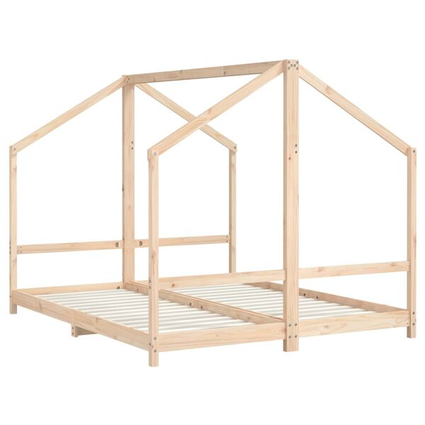 vidaXL Kinderbett 2x(80x200) cm Massivholz Kiefer