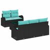 vidaXL Gartensofa-set 6 stk. 5-Sitzanzahl Schwarz und T&uuml;rkis
