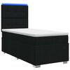 vidaXL LED Boxspringbett mit Matratze Schwarz 90 x 190 cm Stoff