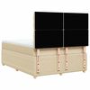 vidaXL Boxspringbett mit Matratze Creme 140x190 cm Stoff