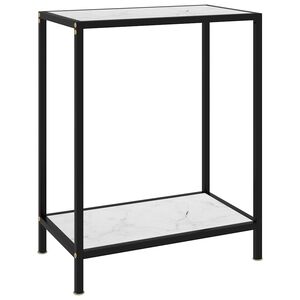 vidaXL Konsolentisch Wei&szlig; 60x35x75 cm Hartglas