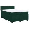 vidaXL Boxspringbett mit Matratze Dunkelgr&uuml;n 140x200 cm Samt