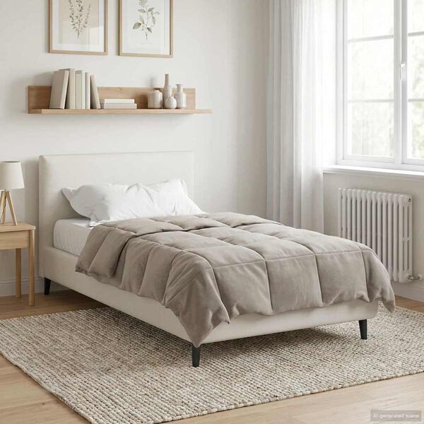 vidaXL Winterbettdecke Gepolstert Creme 140 x 220 cm Mikrofaser