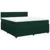 vidaXL Boxspringbett mit Matratze Dunkelgr&uuml;n 200x200 cm Samt