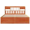 vidaXL Massivholzbett mit Regal ohne Matratze Wachsbraun 180x200 cm