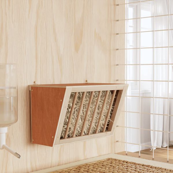 vidaXL Heuraufe f&uuml;r Kaninchen 37x18,5x23 cm Massivholz Tanne