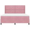vidaXL Boxspringbett mit Matratze mit Kopfteil Rosa 180 x 200 cm Samt
