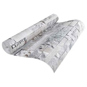 vidaXL 3D Stein Tapete Grau 10 x 0,53 m Vliesstoff