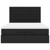 vidaXL Ottoman-Bett mit Matratze & LEDs Schwarz 140x200 cm Kunstleder