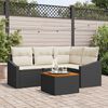 vidaXL Gartensofa-set mit Speicher 5 pcs Schwarz und Creme Poly-Rattan