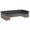 vidaXL Gartensofa-set mit Kissen 10 pcs Grau Poly-Rattan