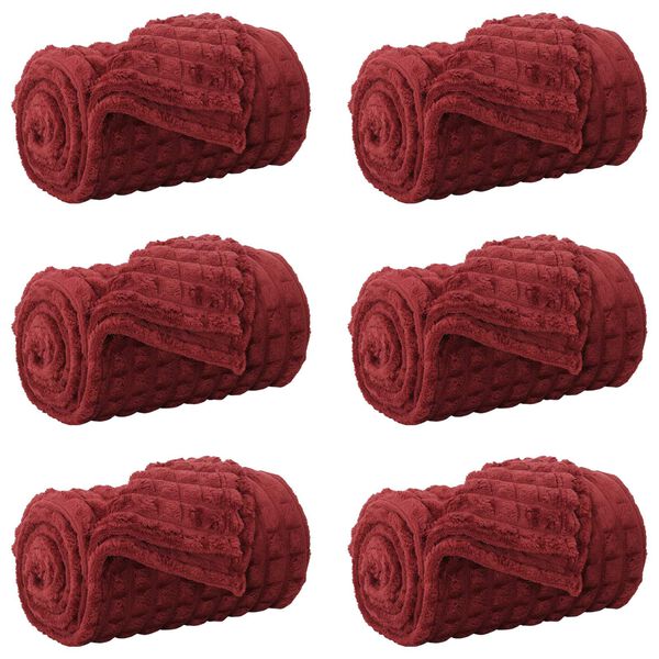 vidaXL Wohndecken 6 pcs Bordeauxrot 240 x 220 cm Fleece