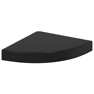 vidaXL Eck-Schweberegal Hochglanz-Schwarz 25x25x3,8 cm MDF