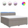 vidaXL Boxspringbett mit Matratze Taupe 180x200 cm Stoff