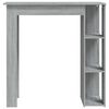 vidaXL Bartisch mit Regal Grau Sonoma 102x50x103,5 cm Holzwerkstoff